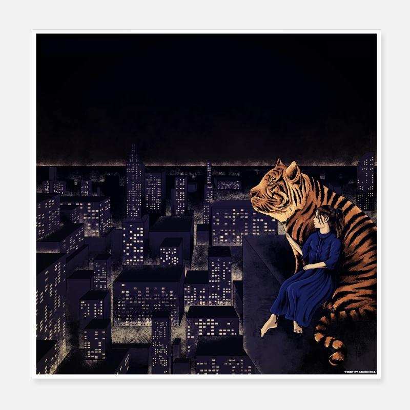 TIGER - POSTER - Poster 20x20 cm - Weiß