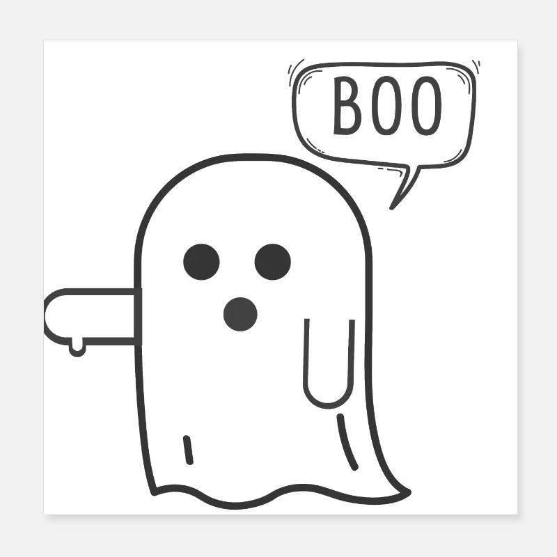 Ghost disapproval, Boo Poster 8" x 8" (20x20 cm)