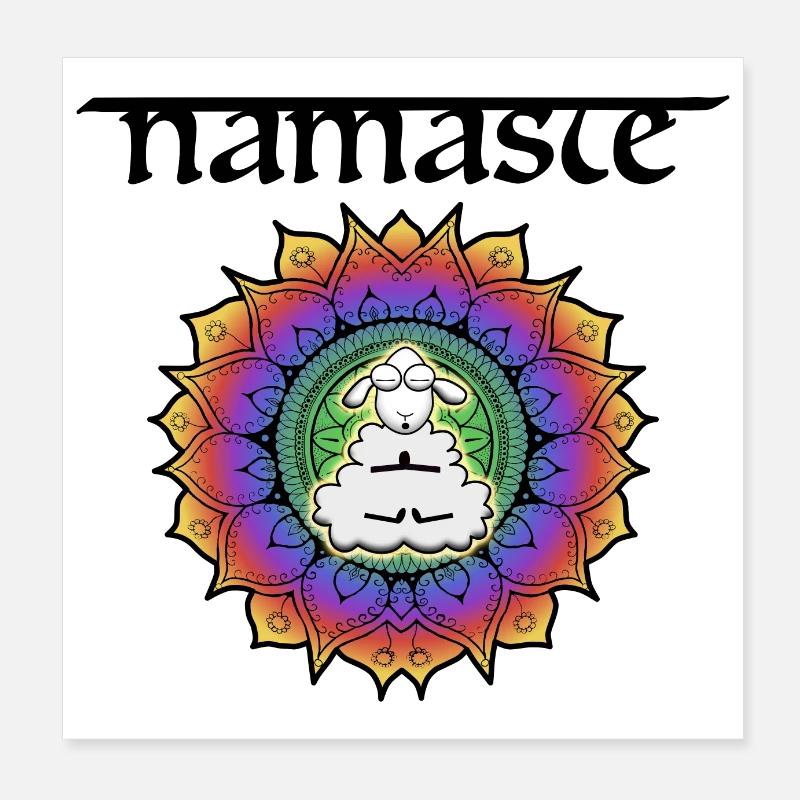 Namaste sheep Poster 8" x 8" (20x20 cm)