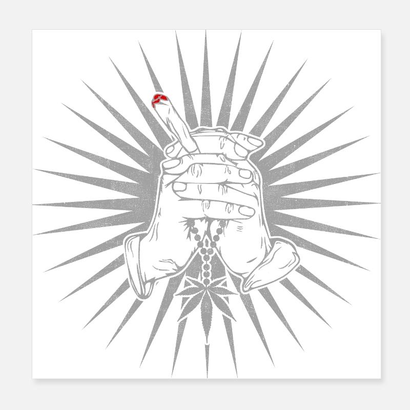 Stoner Cannabis Cigarette Poster 8" x 8" (20x20 cm)