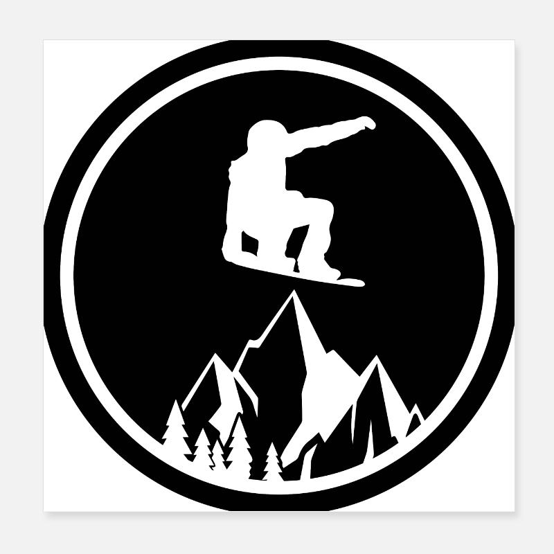 Snowboard Snowboarder Poster 8" x 8" (20x20 cm)