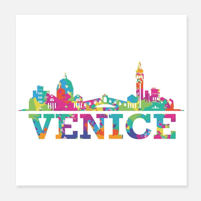 Skyline Venedig Impression Italien Souvenir Gift Poster 20x20 cm