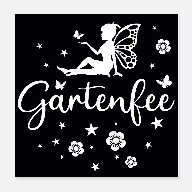 Gartenfee Gärtnerin Blumen Garten Schmetterling Poster 20x20 cm