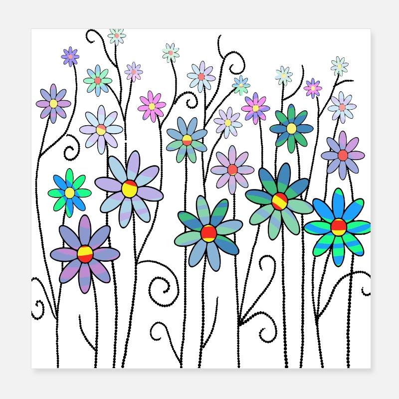 Blumen Poster 20x20 cm