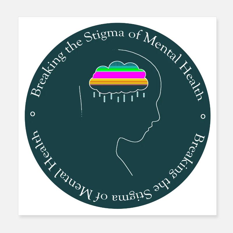 Briser la stigmatisation de la santé mentale Poster 20 x 20 cm