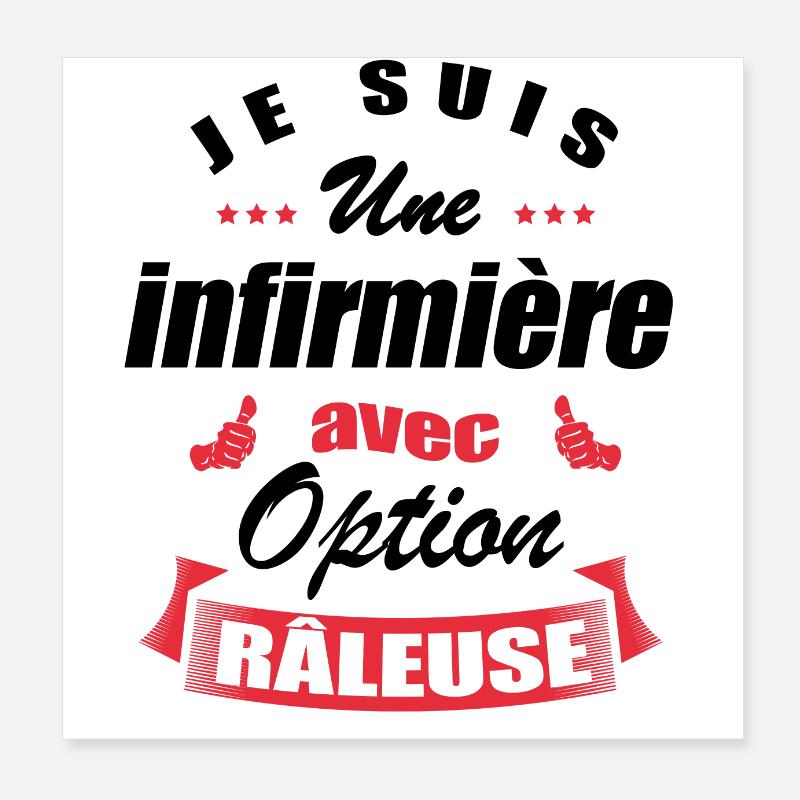 INFIRMIÈRE AVEC OPTION RÂLEUSE Poster 20 x 20 cm