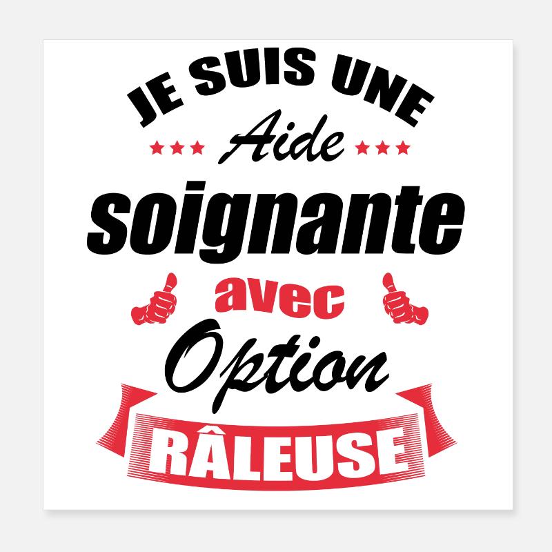 AIDE-SOIGNANTE AVEC OPTION RÂLEUSE Poster 20 x 20 cm