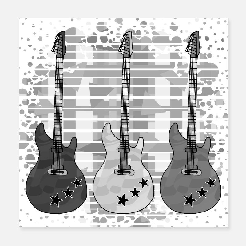 Guitares Poster 20 x 20 cm