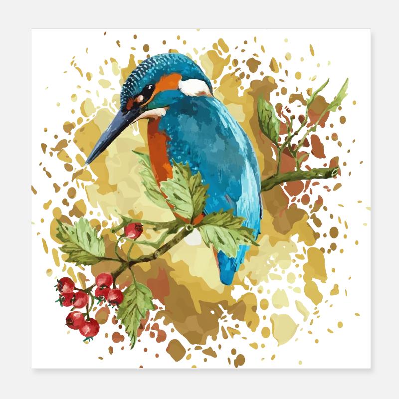 Bunter Vogel Poster 20x20 cm
