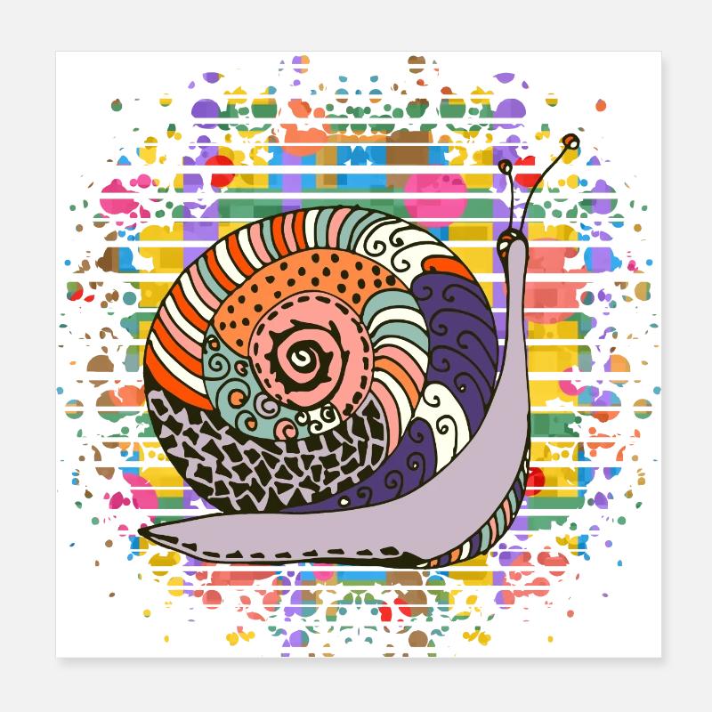 Snail Poster 8" x 8" (20x20 cm)