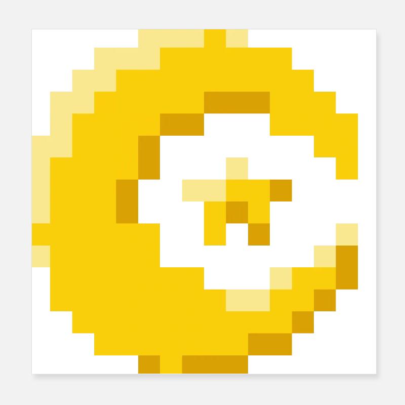 Lune avec étoile Poster 20 x 20 cm