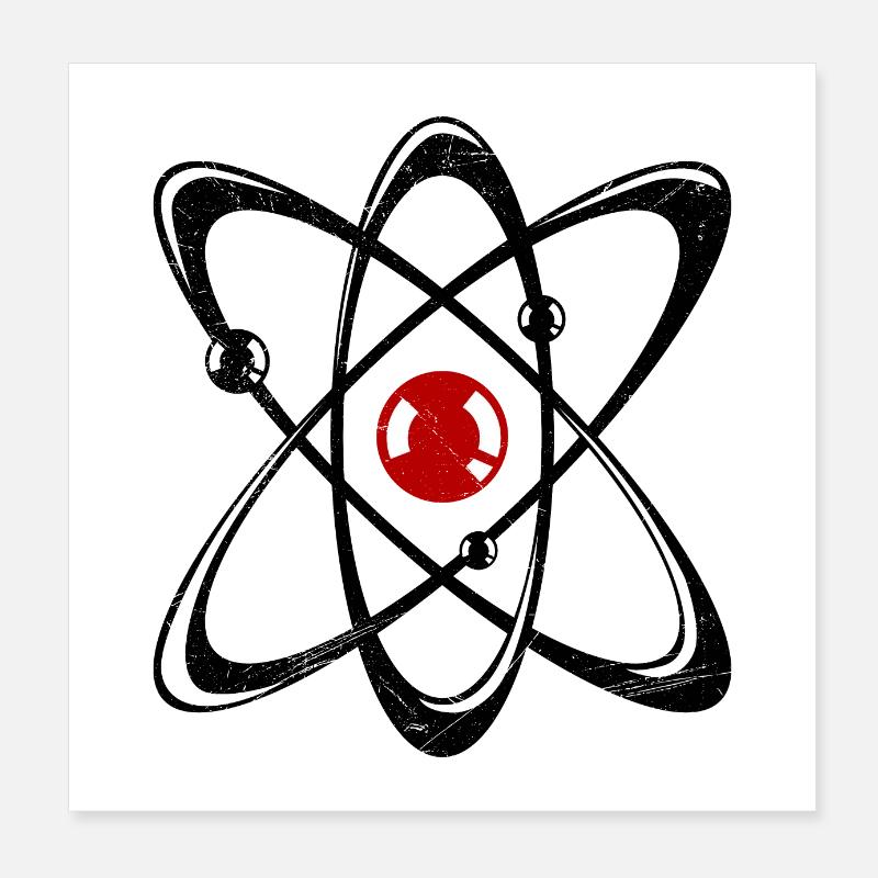 Symbole Atom Science Chimie Physique Cadeau Poster 20 x 20 cm