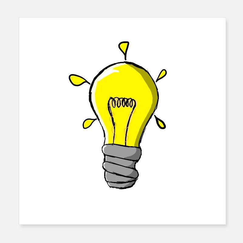 Glühlampe Poster 20x20 cm