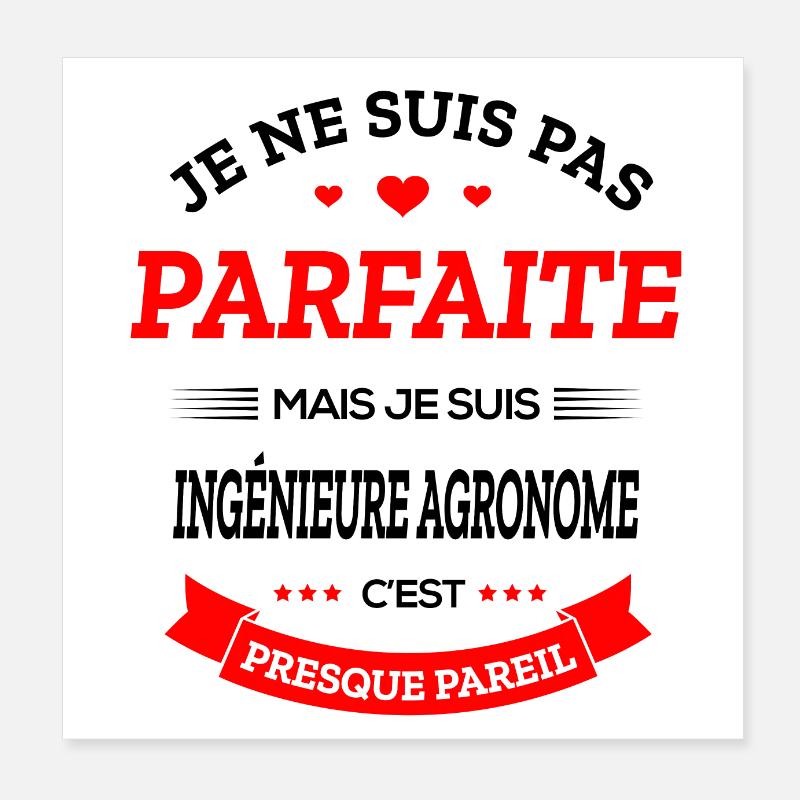 INGÉNIEURE AGRONOME PARFAITE Poster 20 x 20 cm