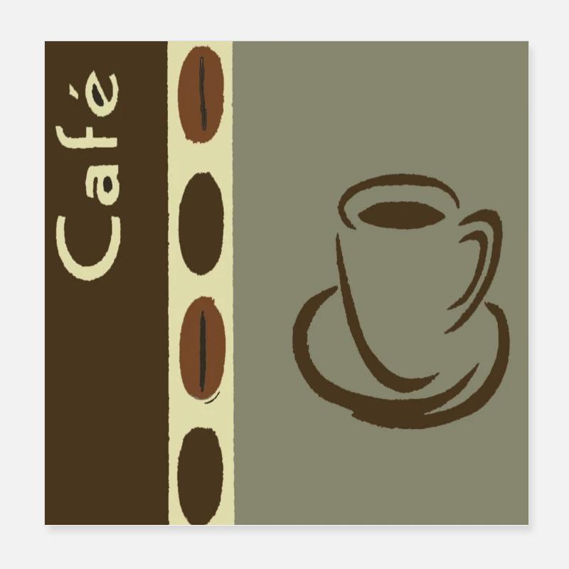 Coffee bean pattern / coffee collage as wall decoration Poster 8" x 8" (20x20 cm)