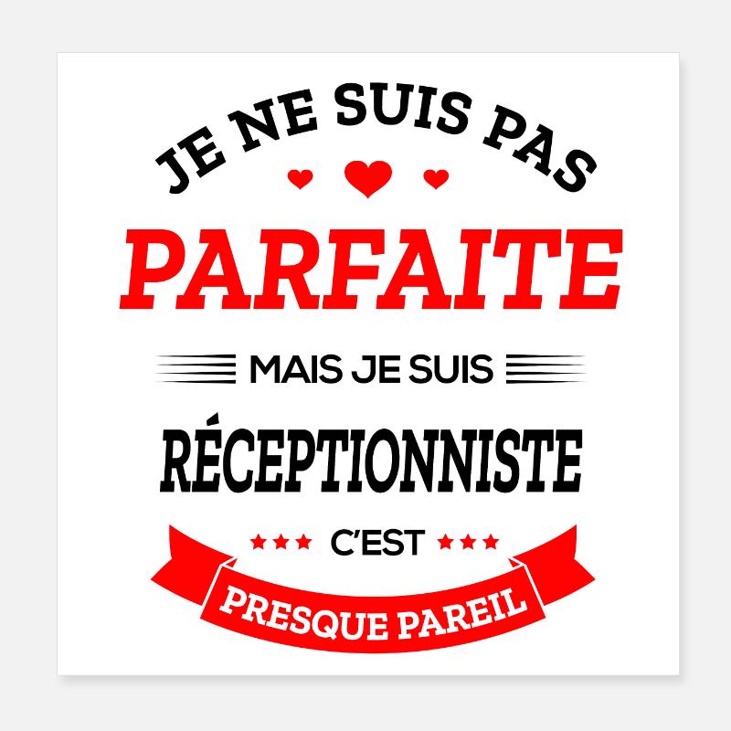 RÉCEPTIONNISTE PARFAITE Poster 20 x 20 cm