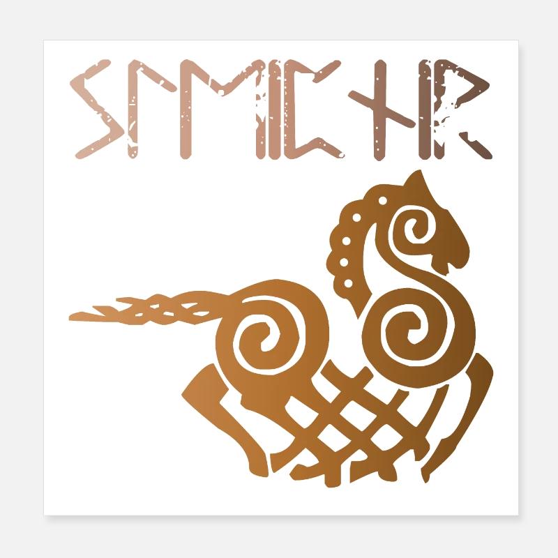 Sleipnir - Cheval d’Odin Poster 20 x 20 cm