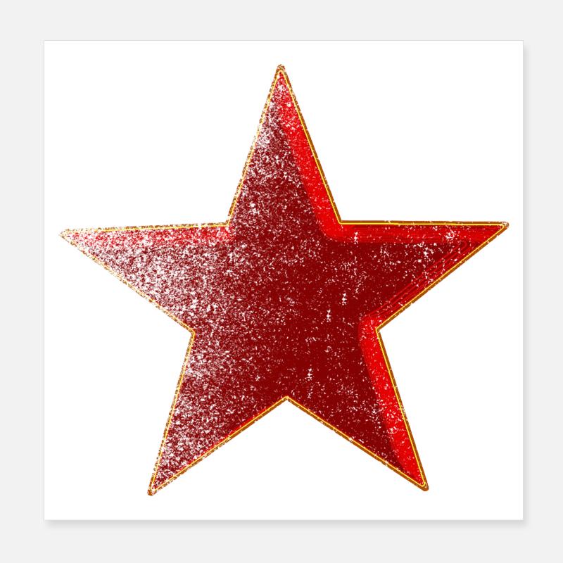 Étoile rouge Poster 20 x 20 cm