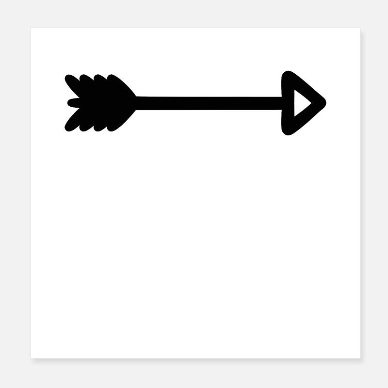 Symbole de flèche Noir Poster 20 x 20 cm