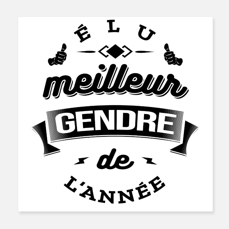 ÉLU MEILLEUR GENDRE DE L'ANNÉE Poster 20 x 20 cm