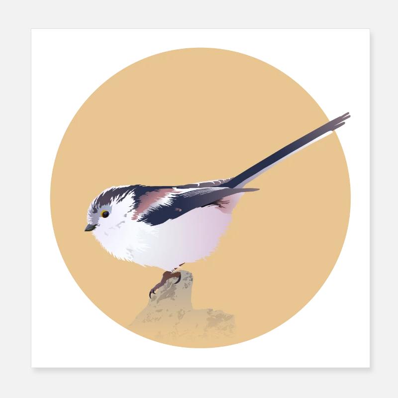 Mésange à longue queue Poster 20 x 20 cm