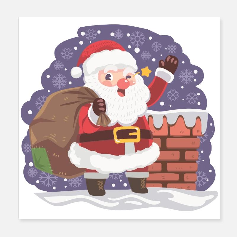 Der Weihnachtsmann ist da. Poster 20x20 cm