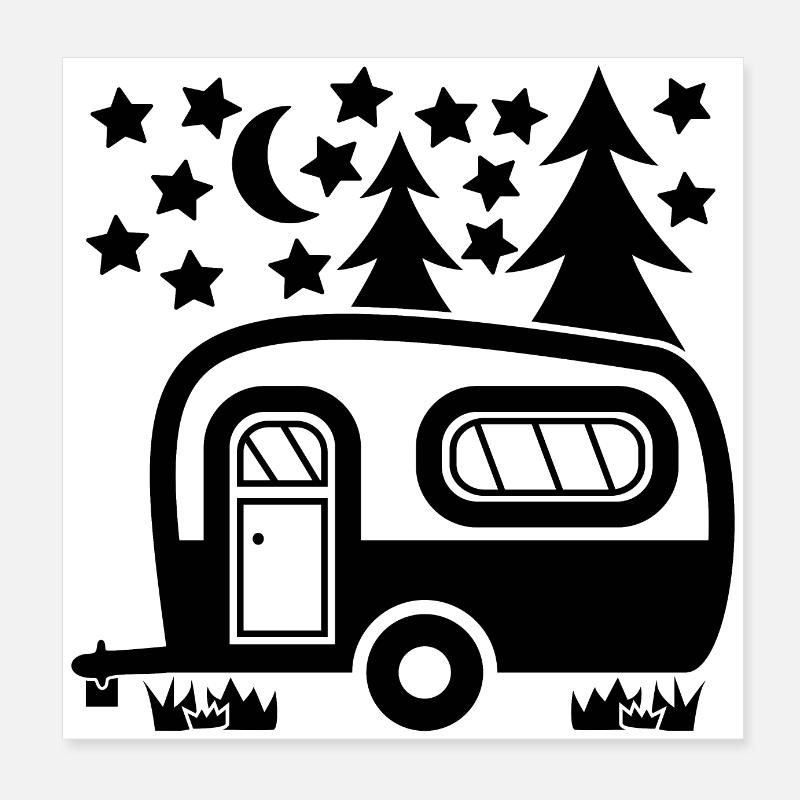 Camper Caravan Poster 8" x 8" (20x20 cm)