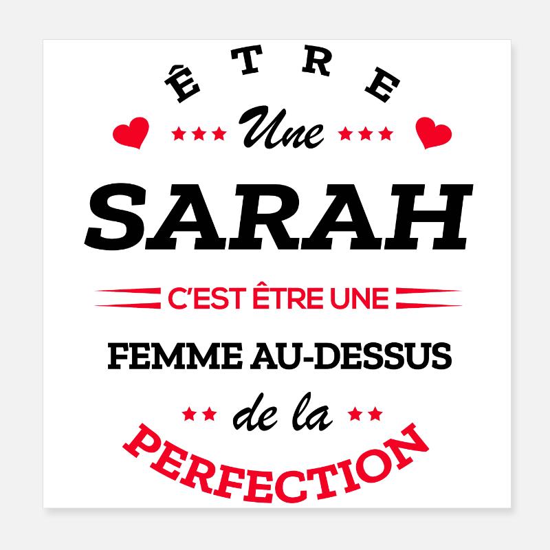 SARAH PARFAITE - NOM SARAH Poster 20 x 20 cm
