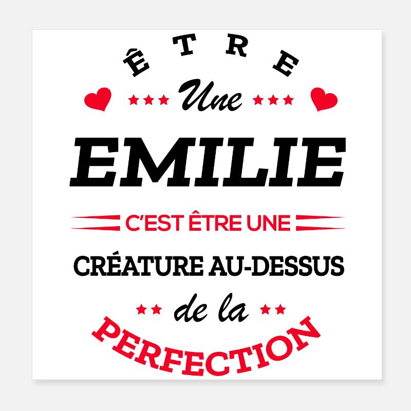 EMILIE PARFAITE - NOM EMILIE Poster 20 x 20 cm