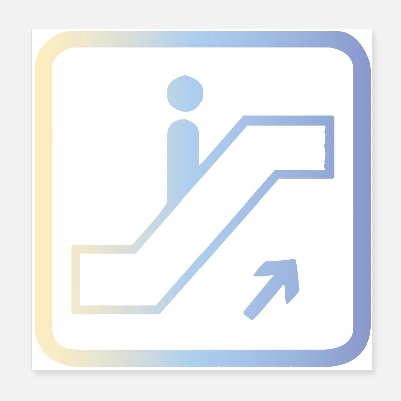 Rolltreppe - Flughafen - Urlaub Poster 20x20 cm