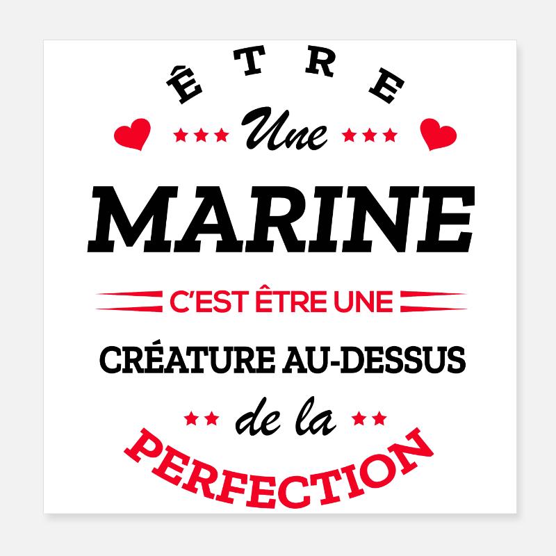 MARINE PARFAITE - NOM MARINE Poster 20 x 20 cm