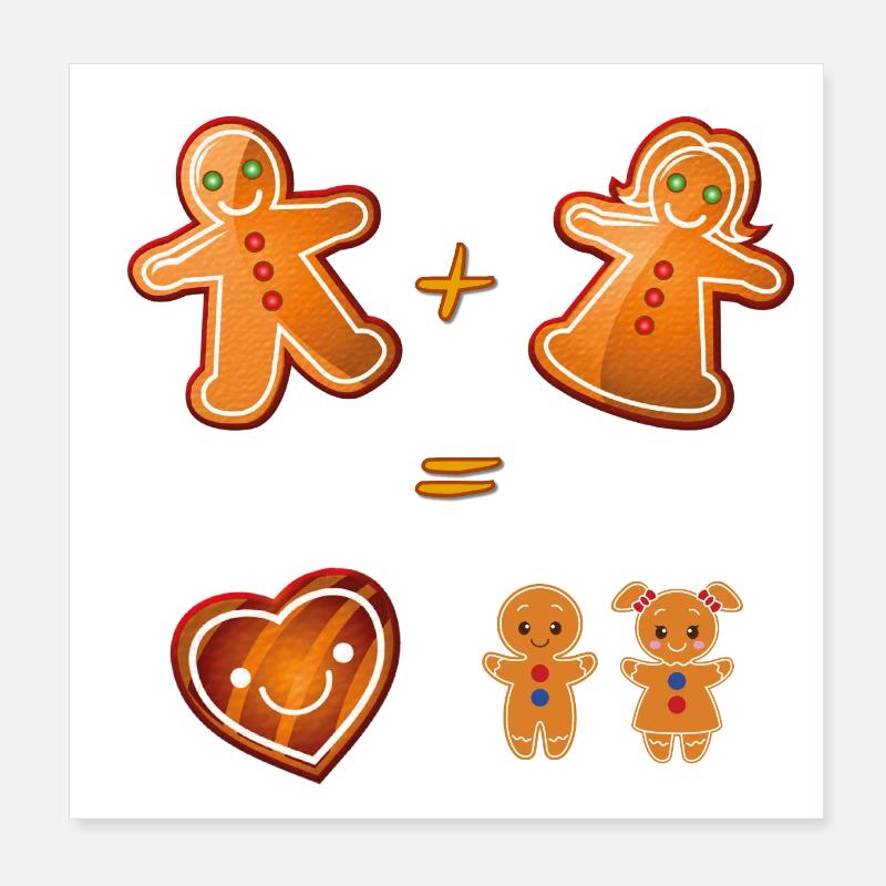 Gingerbread Family Poster 8" x 8" (20x20 cm)