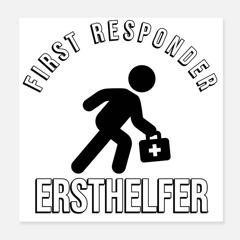 Ersthelfer - First Responder - Helfer vor Ort Poster 20x20 cm