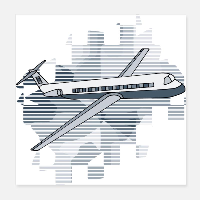 Flugzeug Poster 20x20 cm