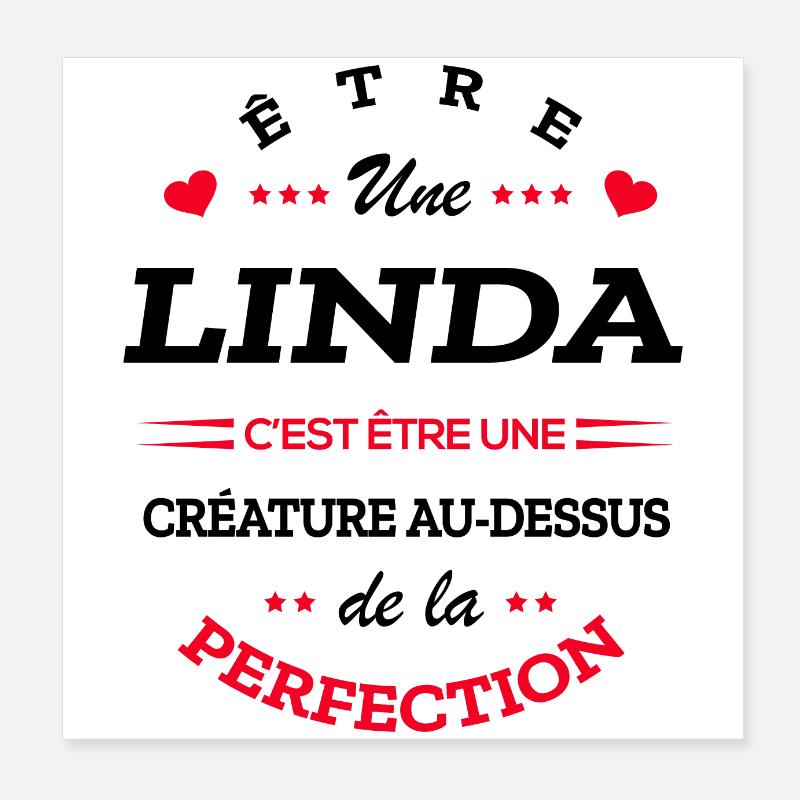 LINDA PARFAITE - NOM LINDA Poster 20 x 20 cm