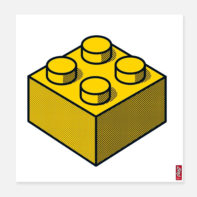 Baustein Gelb Poster 20x20 cm