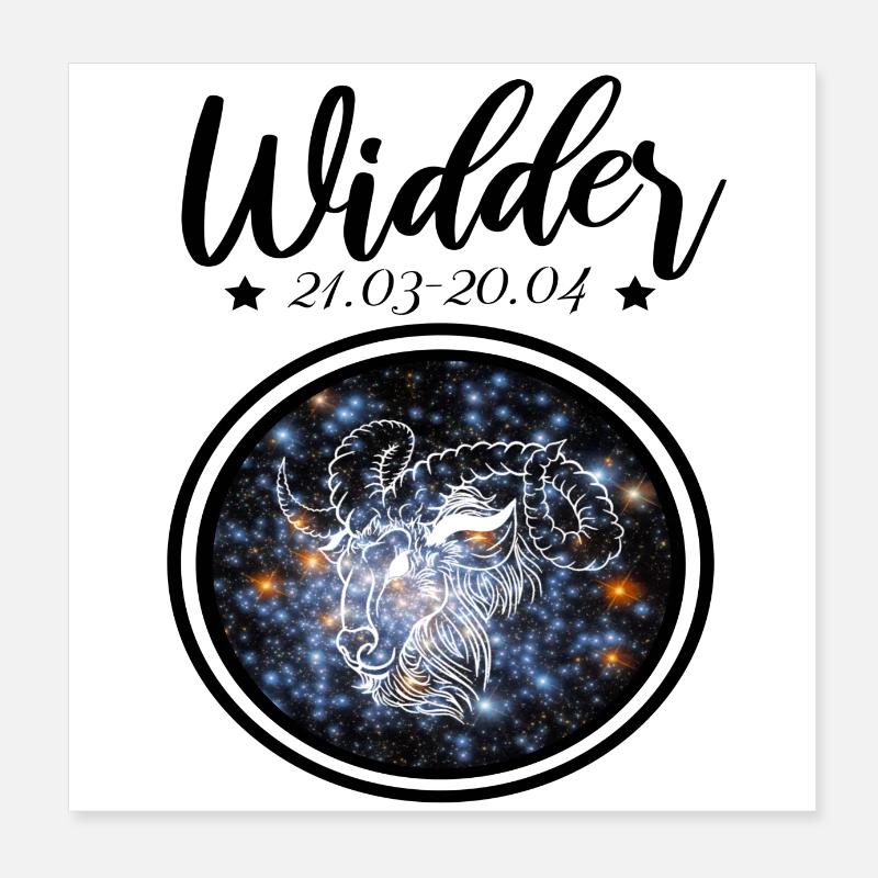 Widder Sternzeichen Poster 20x20 cm