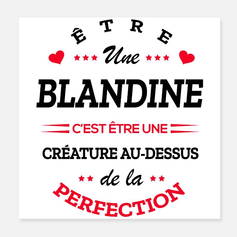 BLANDINE PARFAITE - NOM BLANDINE Poster 20 x 20 cm