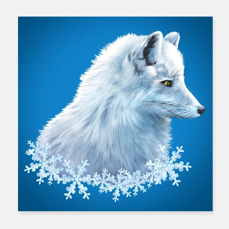 Poster Arctic Fox Poster 8" x 8" (20x20 cm)