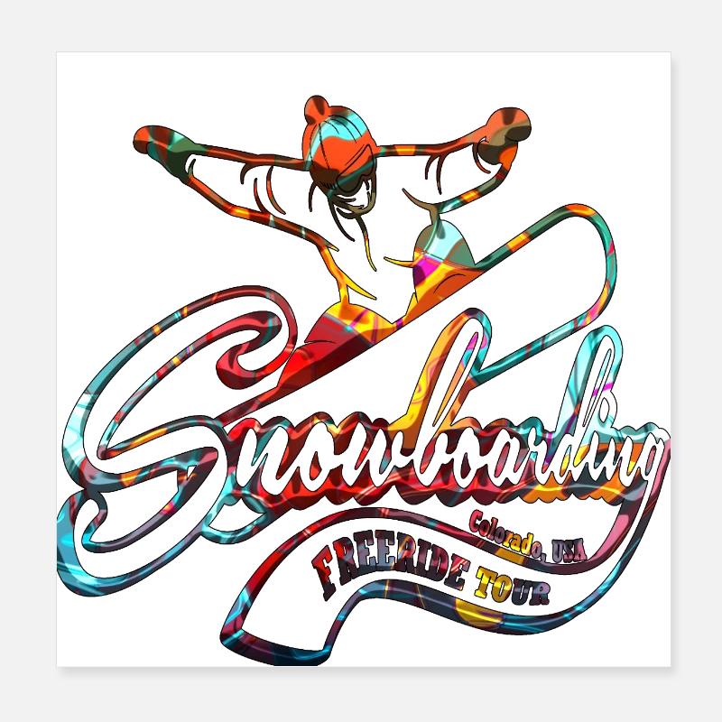 Snowboard Poster 20 x 20 cm