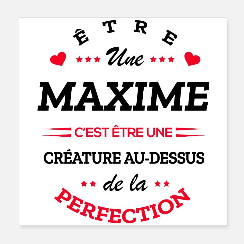 MAXIME PARFAITE - NOM MAXIME Poster 20 x 20 cm
