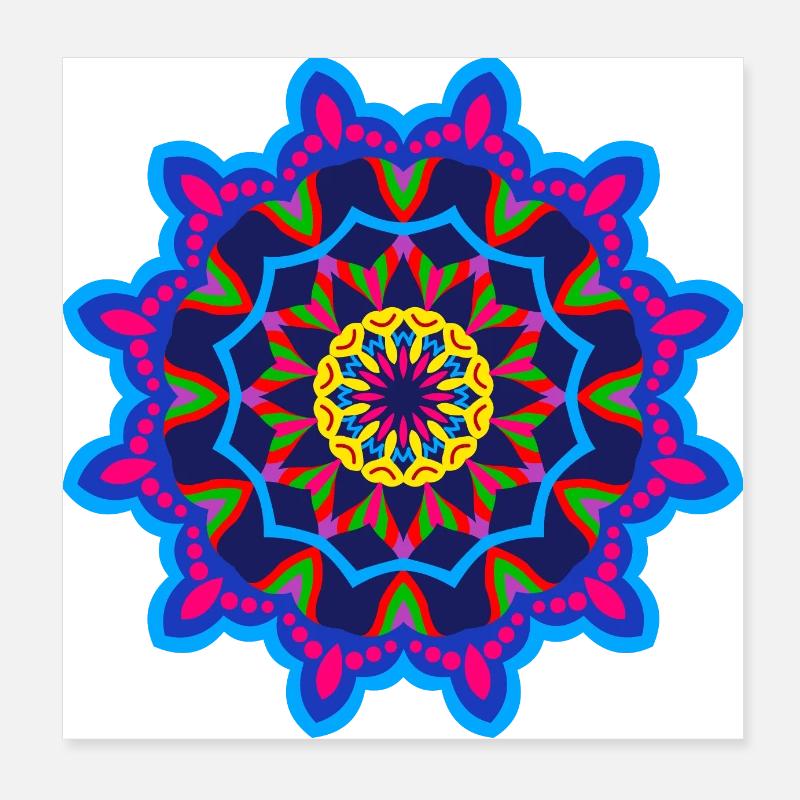 Floral Mandala - Poster 20 x 20 cm - blanc