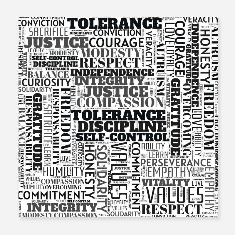VALUES Poster 8" x 8" (20x20 cm)