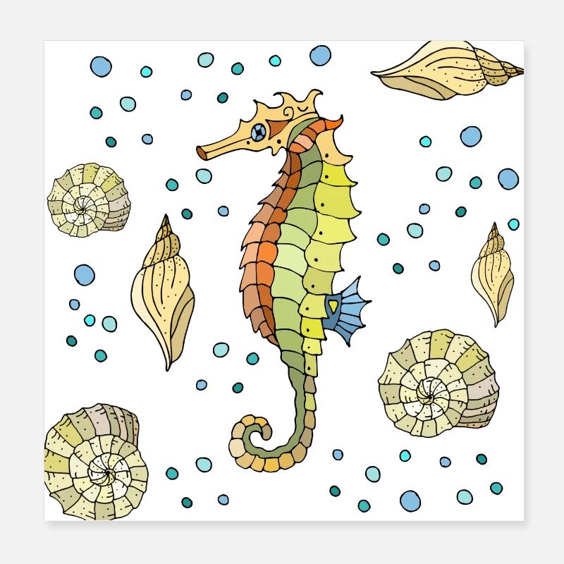 Seepferdchen Poster 20x20 cm