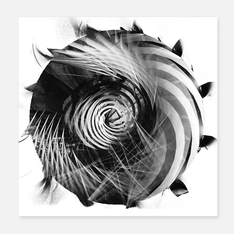 Abstraktes Schwarzes Loch Poster 20x20 cm