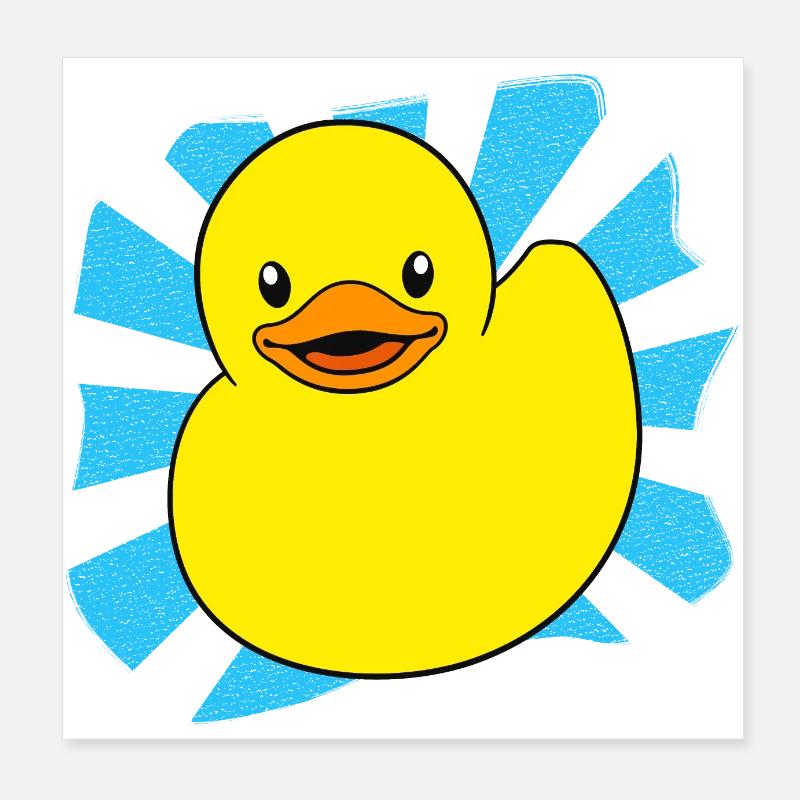 Canard grinçant, canard, canard en caoutchouc, canard en caoutchouc Poster 20 x 20 cm