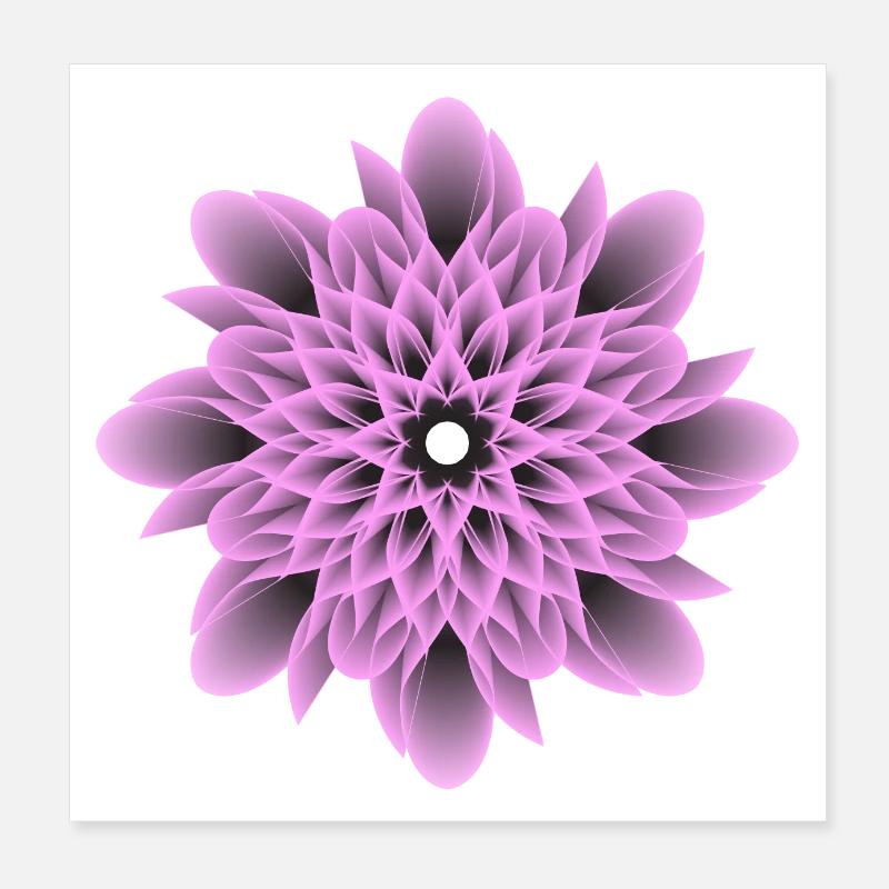 Illustration de fleurs violettes Poster 20 x 20 cm