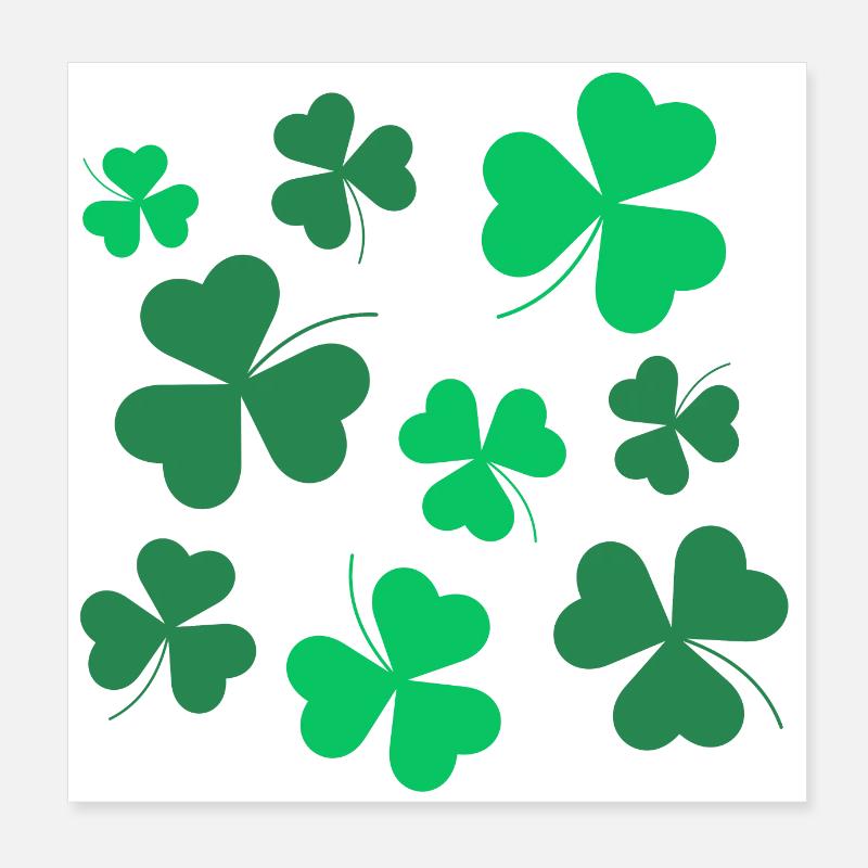 Shamrock, Clover, Irish, Spring, St Patrick's Day Poster 8" x 8" (20x20 cm)