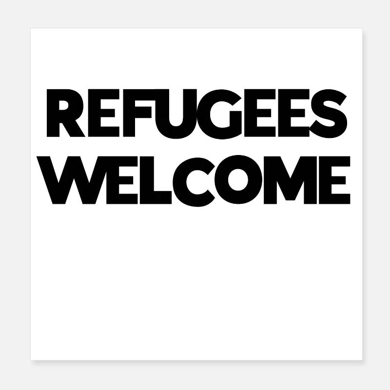 Flüchtlinge willkommen Poster 20x20 cm
