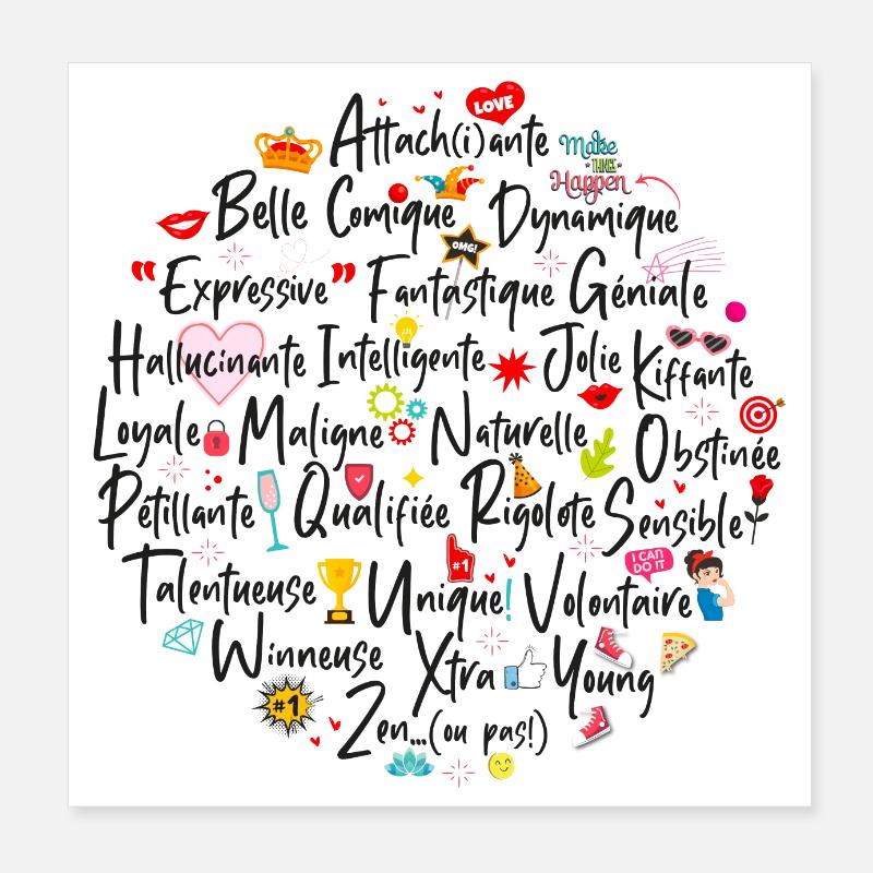 poster abecedaire girly Poster 20 x 20 cm